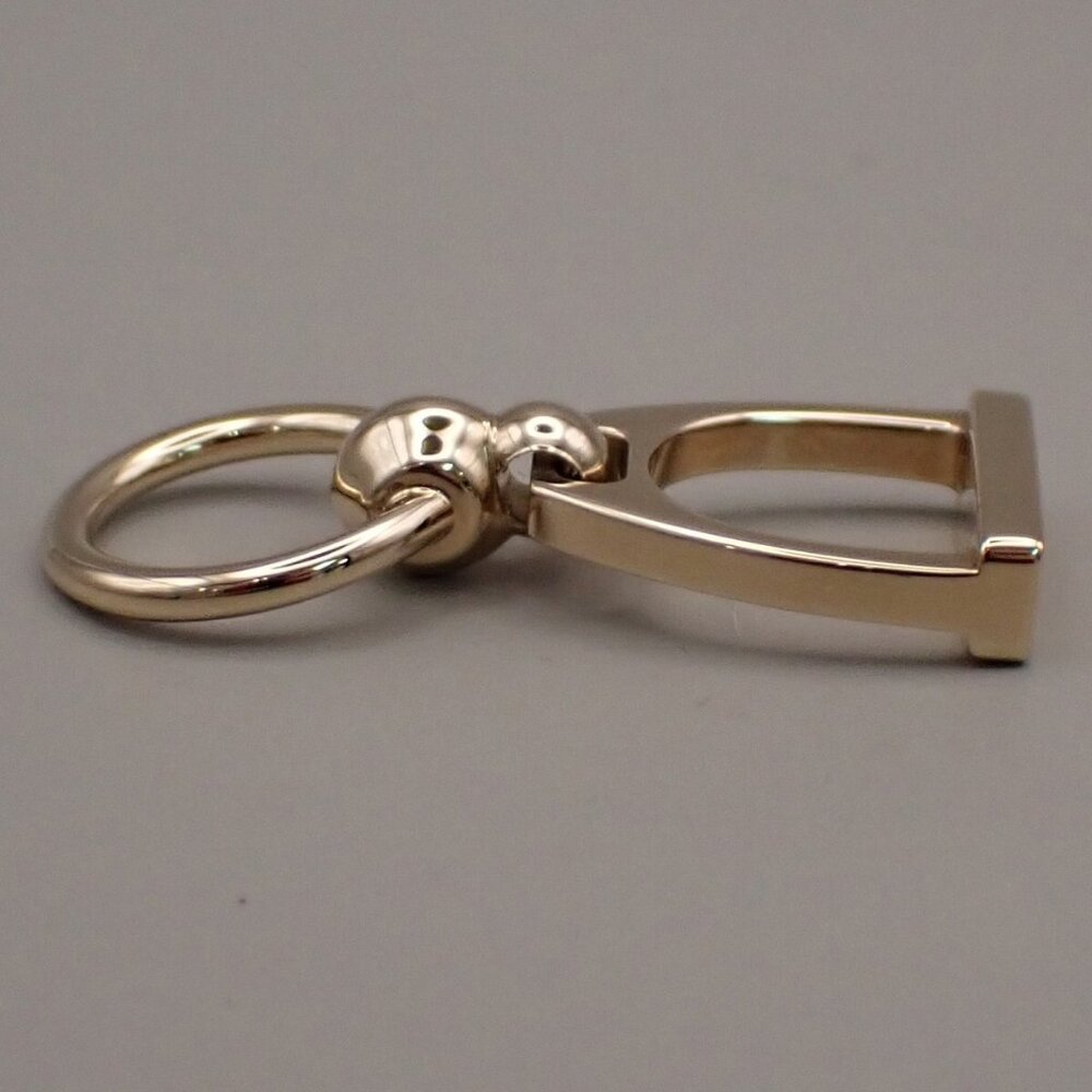 HERMES Logo Charms Etrier Twilly Ring Palladium Plated brass Italy - Picture 3 of 13